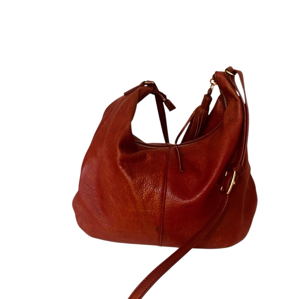Margot Brand Burgundy Leather Shoulder Bag; IGUC - Picture 7 of 12